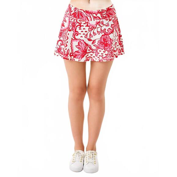 NEW LILLY PULITZER upf 50+ luxletic aila skort in coconut spicy socialite - Picture 5 of 7
